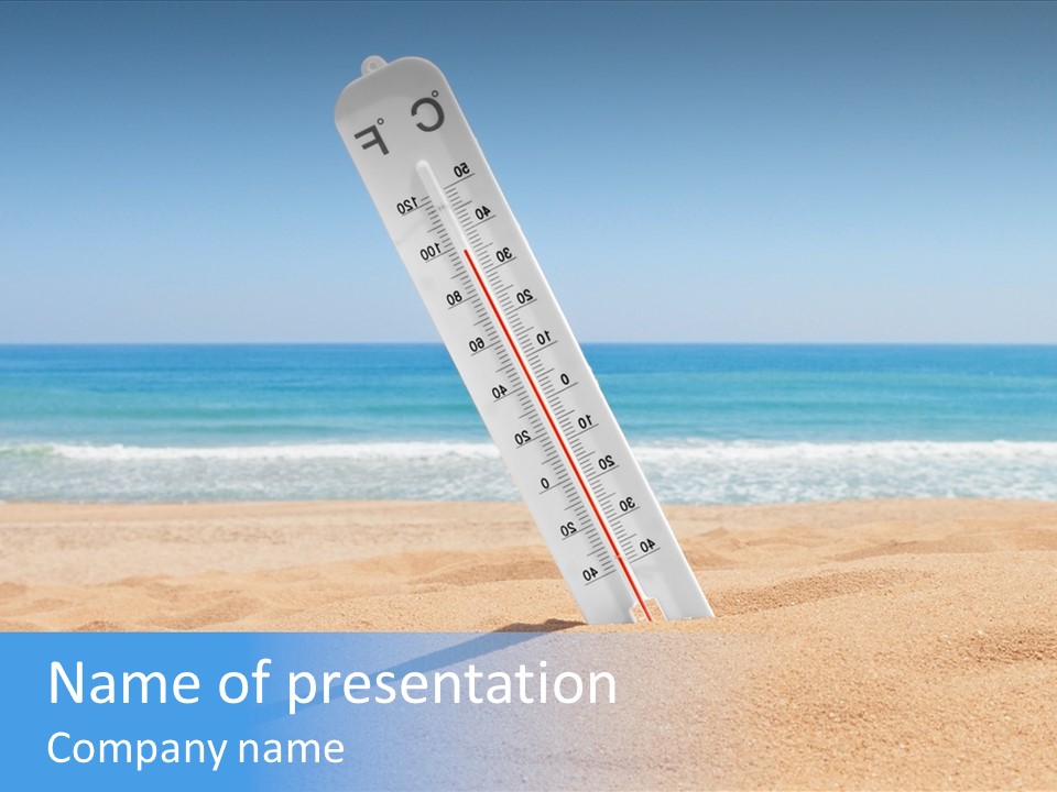 Beach Sand Sign PowerPoint Template