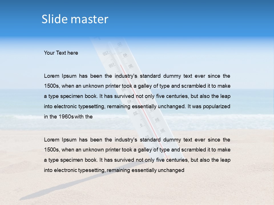 Beach Sand Sign PowerPoint Template