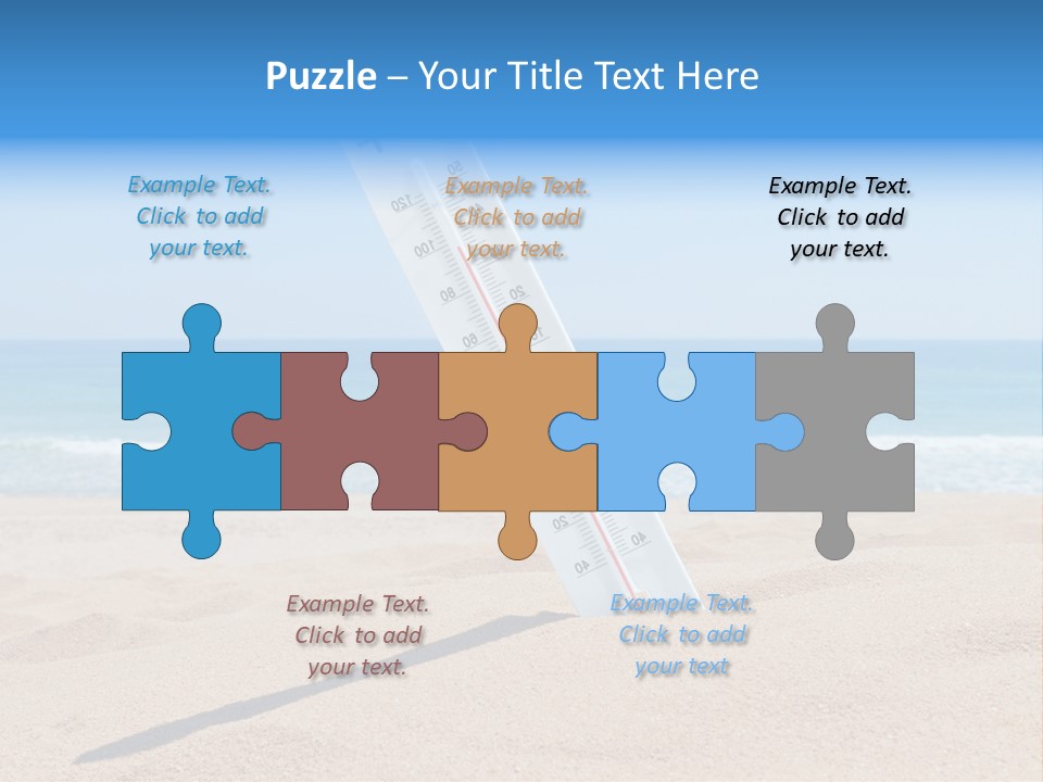 Beach Sand Sign PowerPoint Template