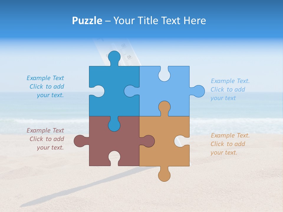 Beach Sand Sign PowerPoint Template