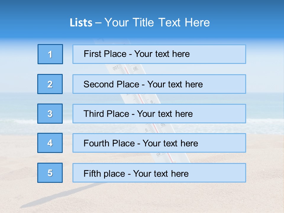 Beach Sand Sign PowerPoint Template