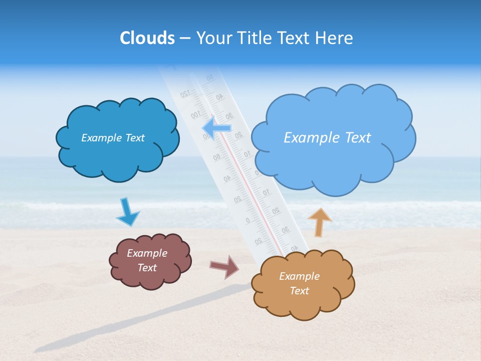 Beach Sand Sign PowerPoint Template