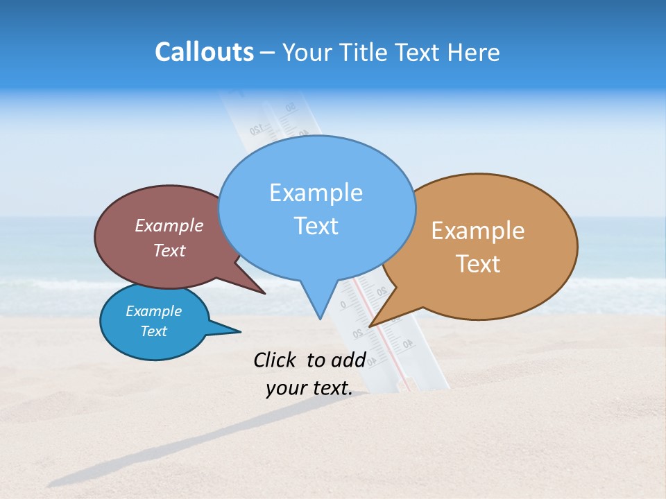 Beach Sand Sign PowerPoint Template