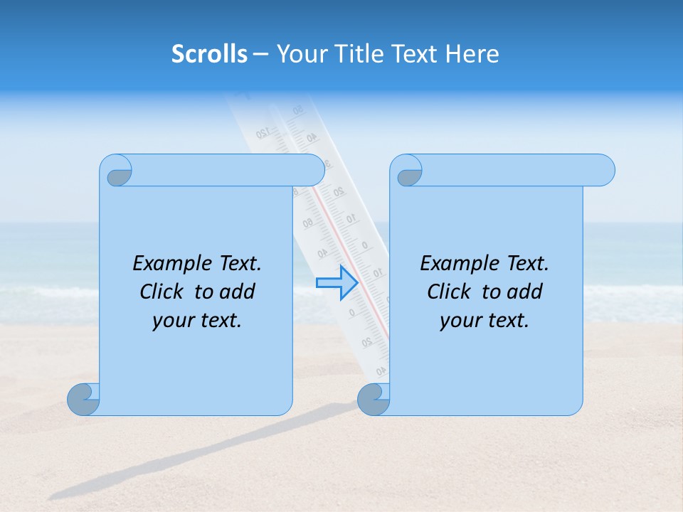 Beach Sand Sign PowerPoint Template