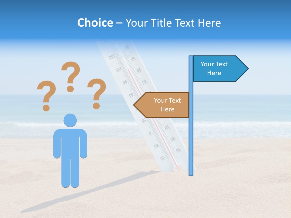 Beach Sand Sign PowerPoint Template