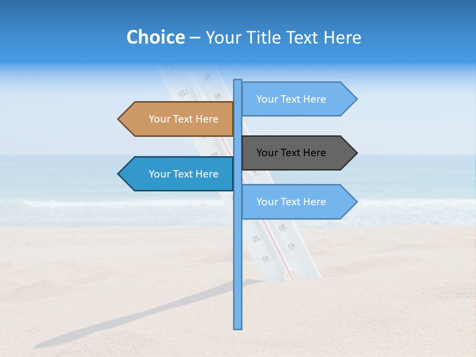 Beach Sand Sign PowerPoint Template