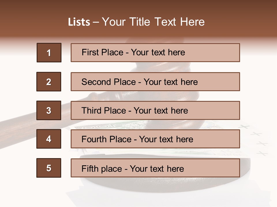 Proceeding Law Wood PowerPoint Template