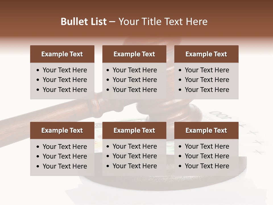 Proceeding Law Wood PowerPoint Template