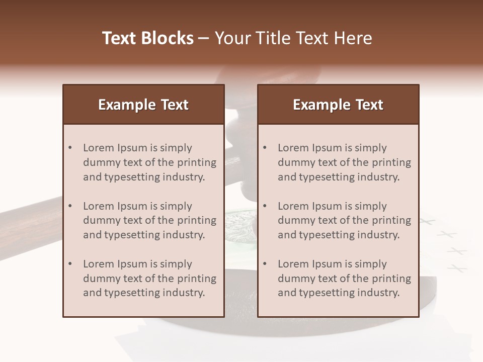 Proceeding Law Wood PowerPoint Template