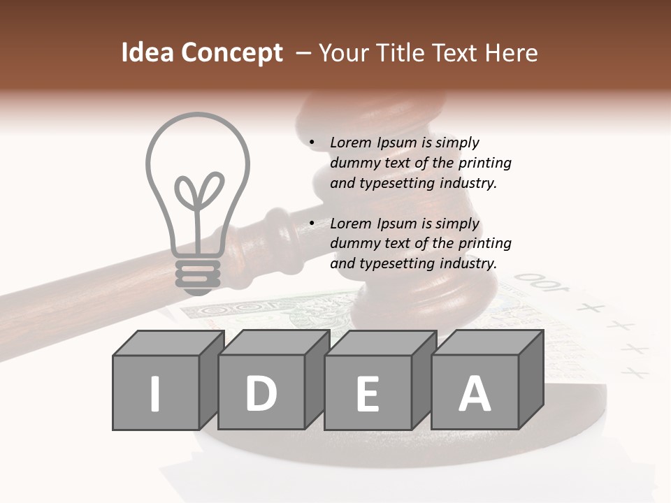 Proceeding Law Wood PowerPoint Template