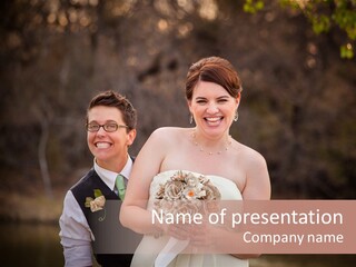 Laughing Lady Spouse PowerPoint Template