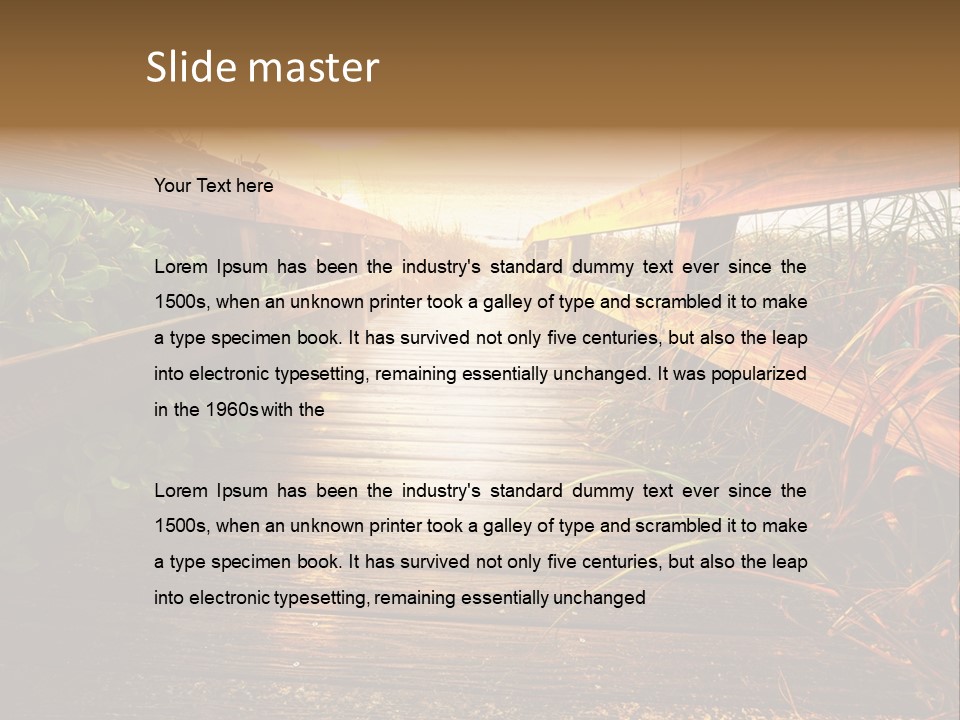 Seascape Walkway Resort PowerPoint Template