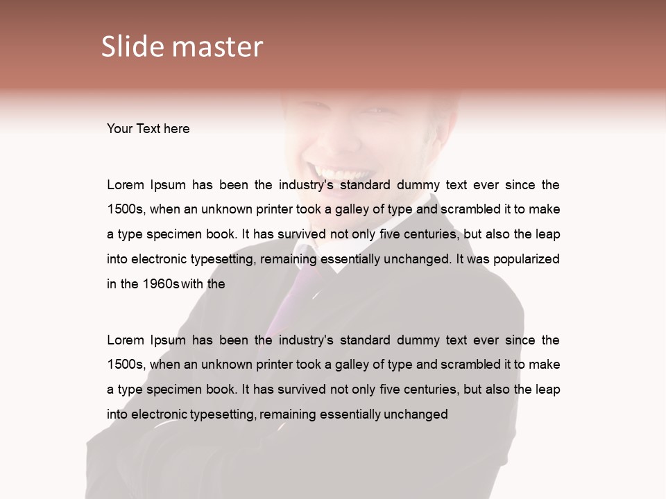 Office Worker Success Tie PowerPoint Template