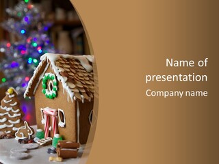 Baked Goods Brown Gingerbread PowerPoint Template