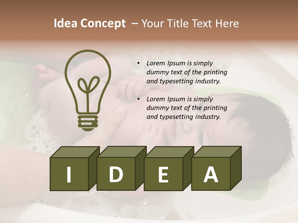 Bathtub Mother Soap Sud PowerPoint Template