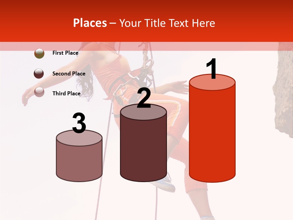 Woman Climbing Danger PowerPoint Template