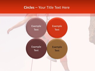 Woman Climbing Danger PowerPoint Template