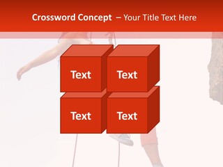 Woman Climbing Danger PowerPoint Template