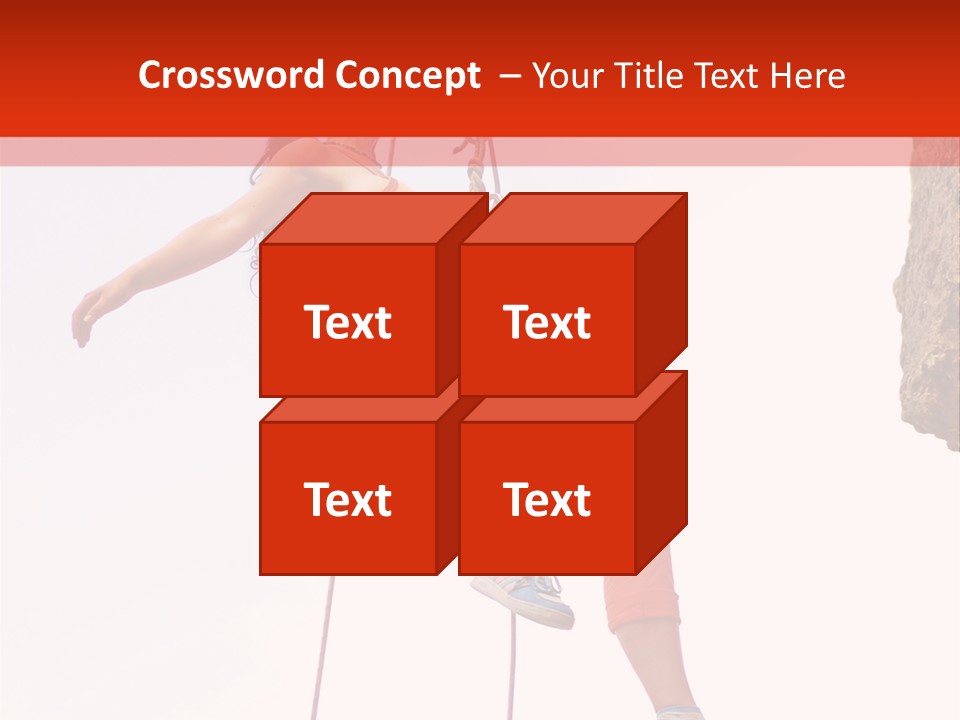 Woman Climbing Danger PowerPoint Template