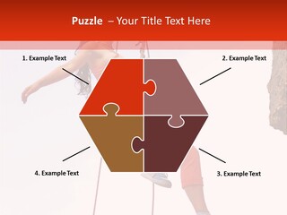 Woman Climbing Danger PowerPoint Template