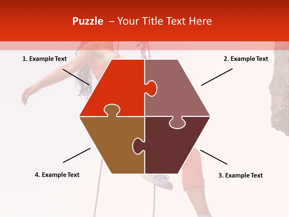 Woman Climbing Danger PowerPoint Template