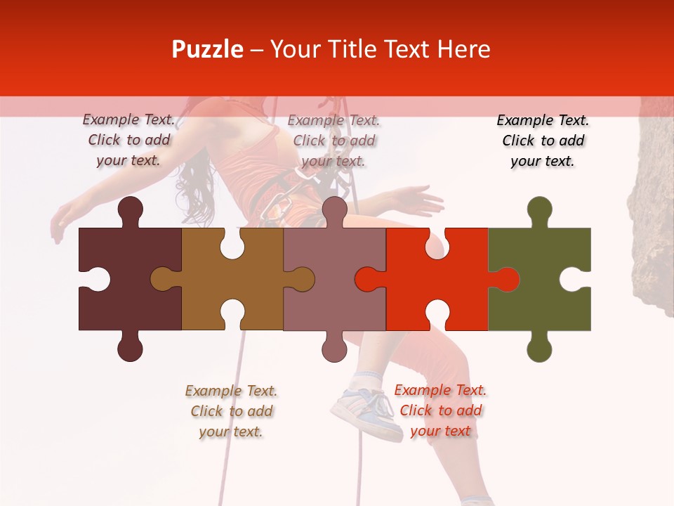 Woman Climbing Danger PowerPoint Template