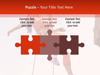 Woman Climbing Danger PowerPoint Template