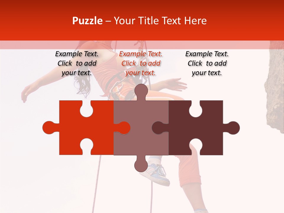 Woman Climbing Danger PowerPoint Template