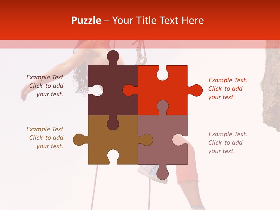 Woman Climbing Danger PowerPoint Template