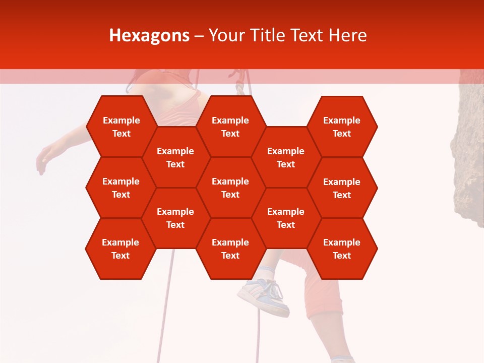 Woman Climbing Danger PowerPoint Template