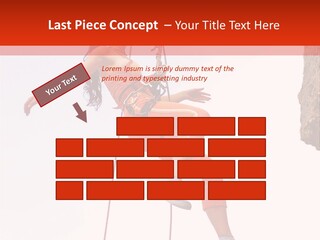 Woman Climbing Danger PowerPoint Template