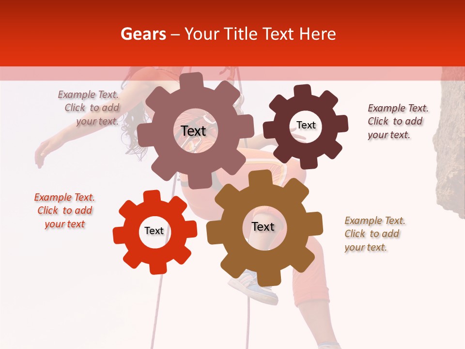 Woman Climbing Danger PowerPoint Template