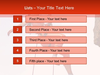 Woman Climbing Danger PowerPoint Template