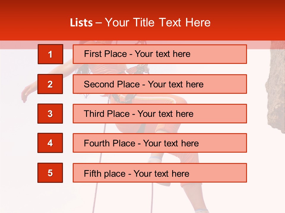 Woman Climbing Danger PowerPoint Template