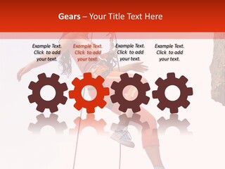 Woman Climbing Danger PowerPoint Template