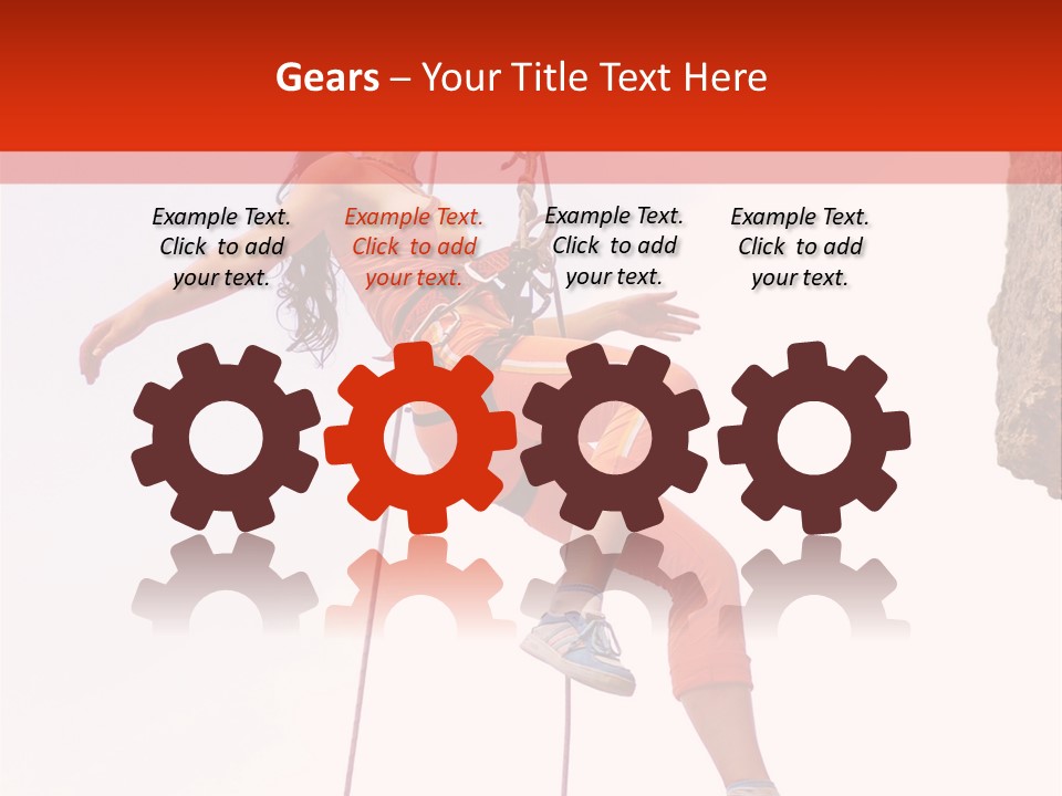 Woman Climbing Danger PowerPoint Template