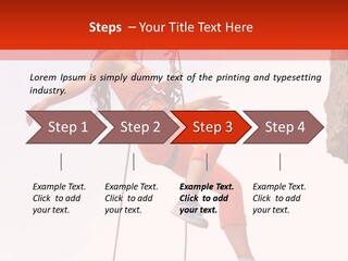Woman Climbing Danger PowerPoint Template
