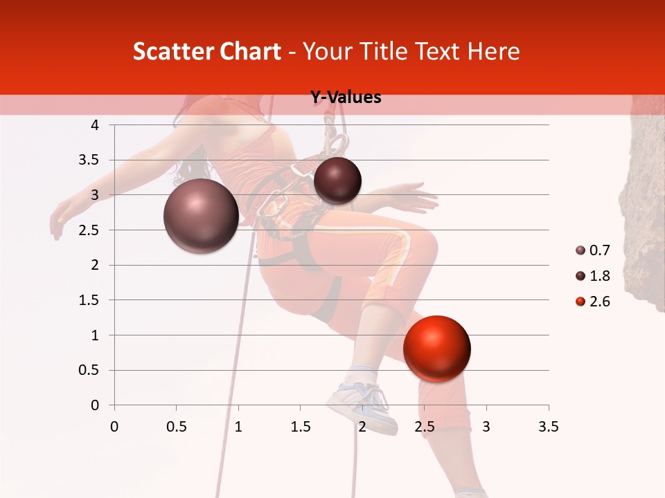 Woman Climbing Danger PowerPoint Template