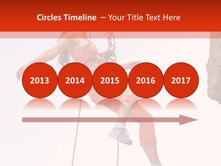Woman Climbing Danger PowerPoint Template