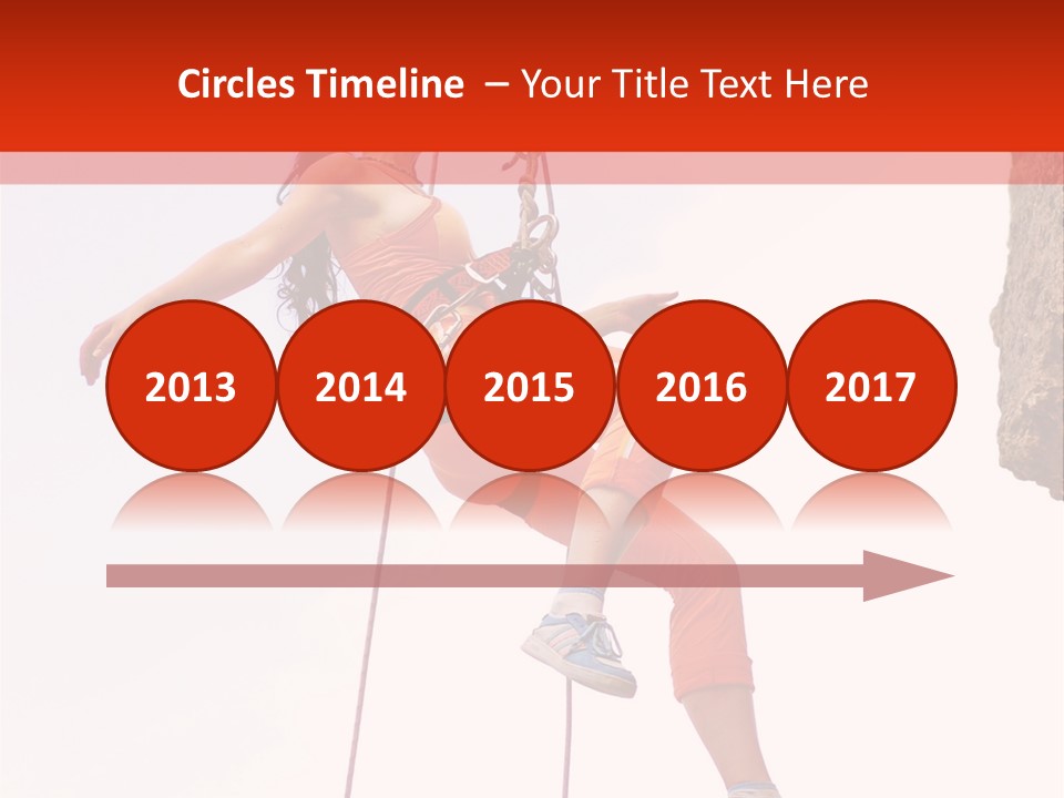 Woman Climbing Danger PowerPoint Template