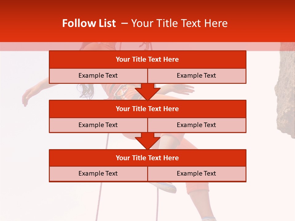 Woman Climbing Danger PowerPoint Template