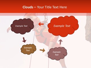 Woman Climbing Danger PowerPoint Template