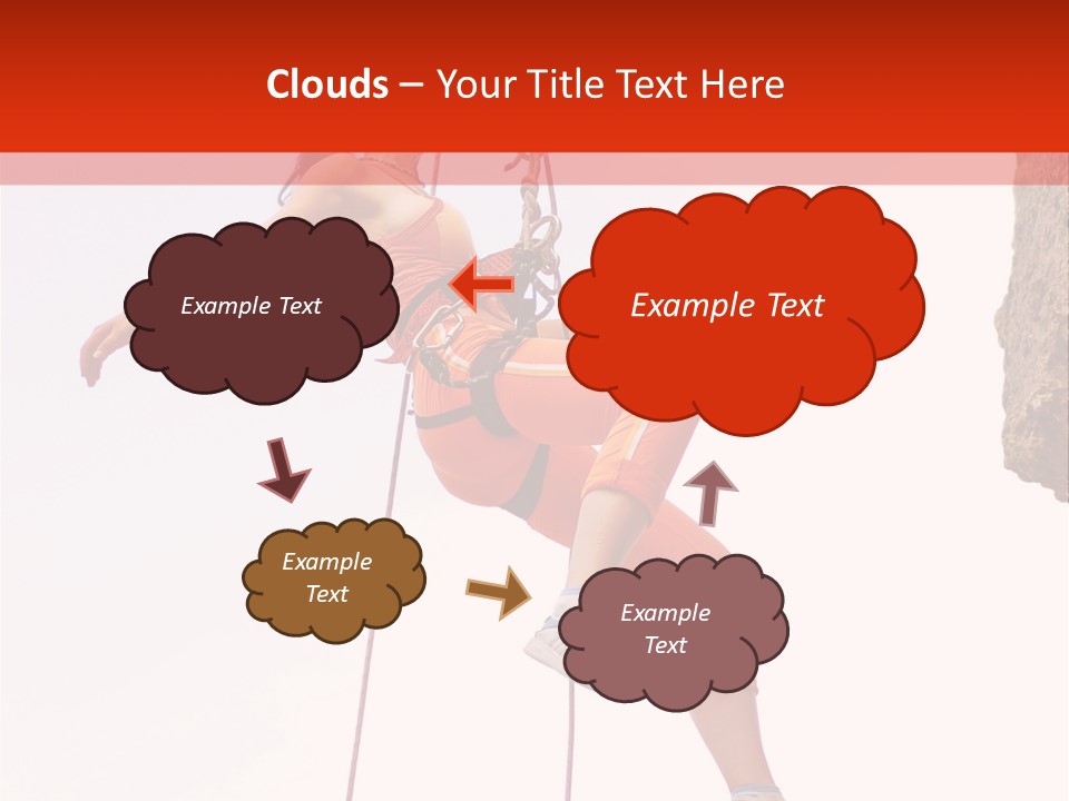 Woman Climbing Danger PowerPoint Template