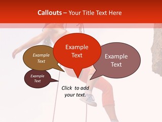 Woman Climbing Danger PowerPoint Template