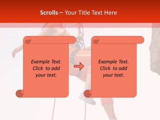 Woman Climbing Danger PowerPoint Template