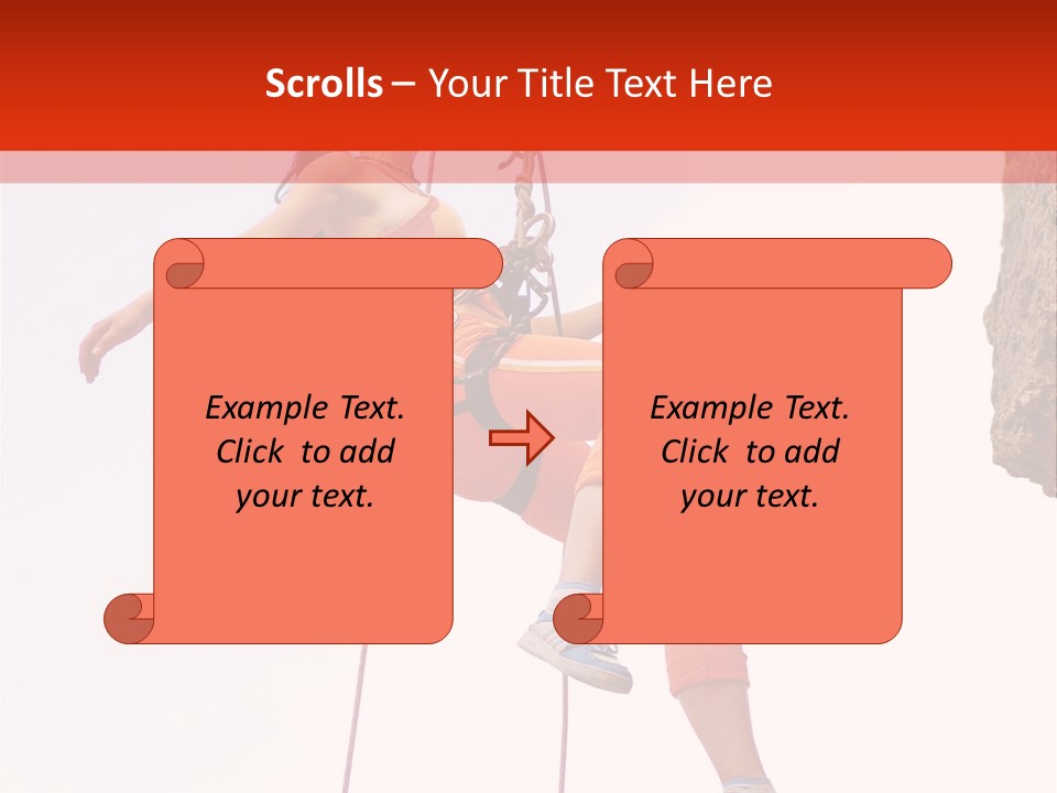 Woman Climbing Danger PowerPoint Template