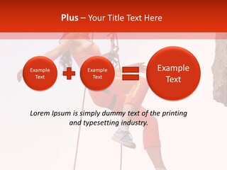 Woman Climbing Danger PowerPoint Template