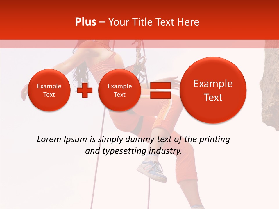 Woman Climbing Danger PowerPoint Template