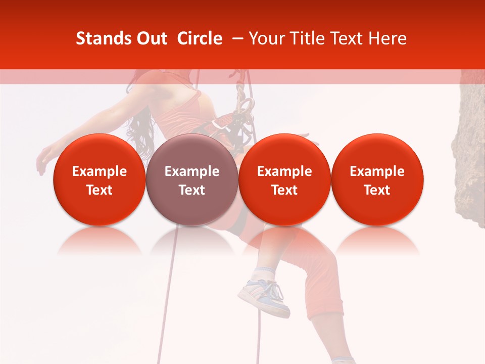 Woman Climbing Danger PowerPoint Template