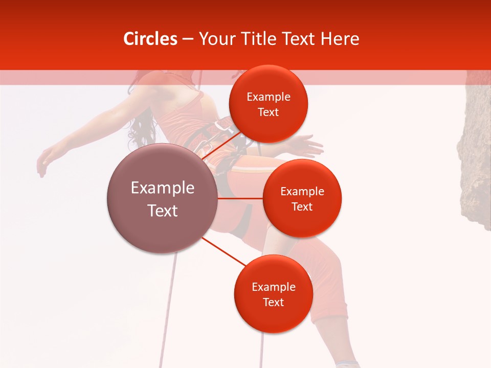 Woman Climbing Danger PowerPoint Template